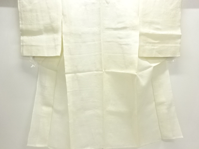 アンティーク　本麻すかし織流水に草花模様長襦袢